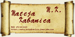 Mateja Kabanica vizit kartica